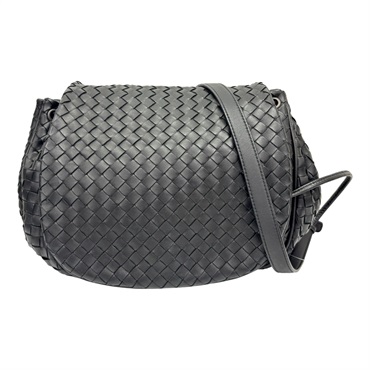 黑色 羊皮編織 馬鞍斜背包 肩背包【BOTTEGA VENETA BV 寶緹嘉】 245342