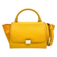 黃色 麂皮 牛皮 Trapeze 鞦韆包 兩用包【CELINE 賽琳】 174683AZ4