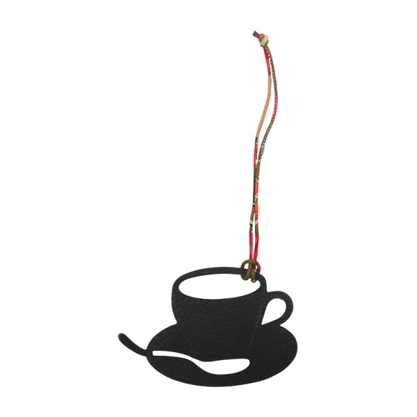 葡萄紫/黑色 Epsom牛皮 Petit H 茶杯吊飾【HERMES 愛馬仕】