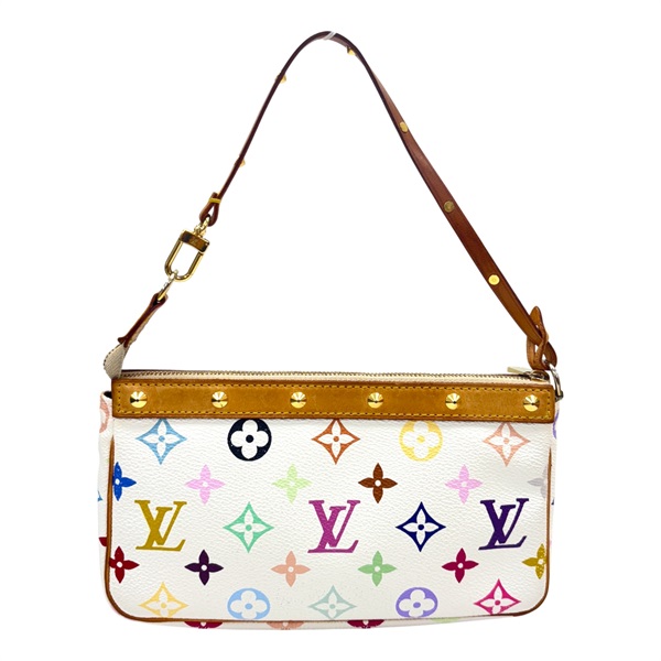 白彩 原花帆布 Pochette Accessoires 肩背包【LOUIS VUITTON LV 路易威登】 M92649