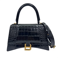黑色 鱷魚皮 Hourglass XS 兩用包【BALENCIAGA 巴黎世家】 592833