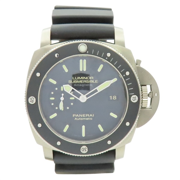 黑色錶盤 膠帶 不鏽鋼 Submersible 1950 腕錶【Panerai 沛納海】 PAM00389