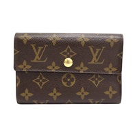 棕色 原花帆布 Portefeuille Alexandra 扣式 中夾 M60047【LOUIS VUITTON LV 路易威登】 M60047