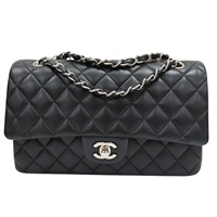 黑色 羊皮 Coco 25 鏈帶肩背包 銀釦【CHANEL 香奈兒】 A01112