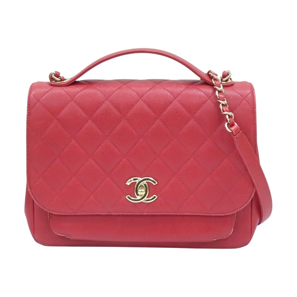 紅色 荔枝紋 牛皮 Affinity 肩背包【CHANEL 香奈兒】 A93608