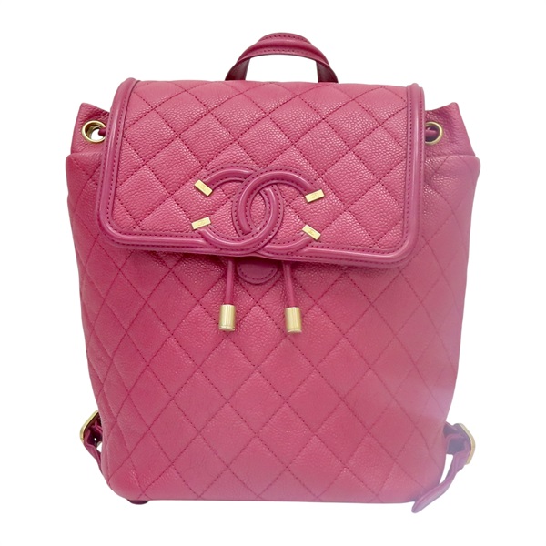 紅色 荔枝紋 牛皮 Filigrce 後背包 A57090【CHANEL 香奈兒】 A57090