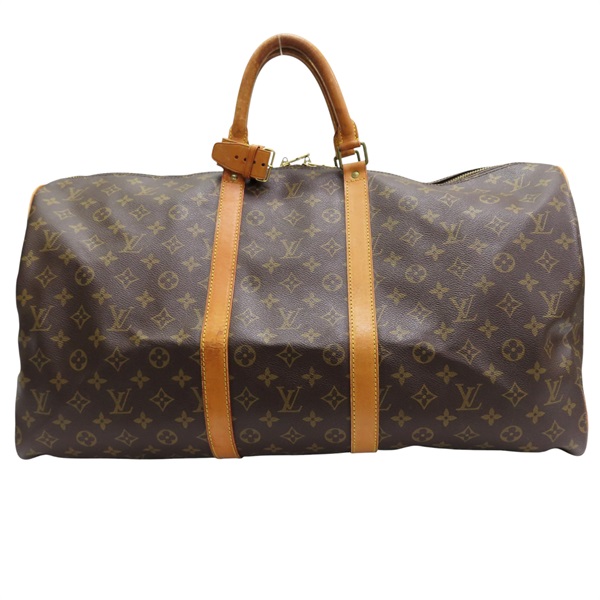 棕色 原花 PVC塗層帆布 Keepall 55 行李袋 手提包【LOUIS VUITTON LV 路易威登】 M41414