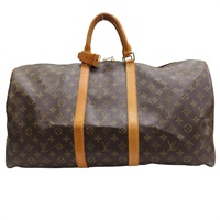 棕色 原花 PVC塗層帆布 Keepall 55 行李袋 手提包【LOUIS VUITTON LV 路易威登】 M41414