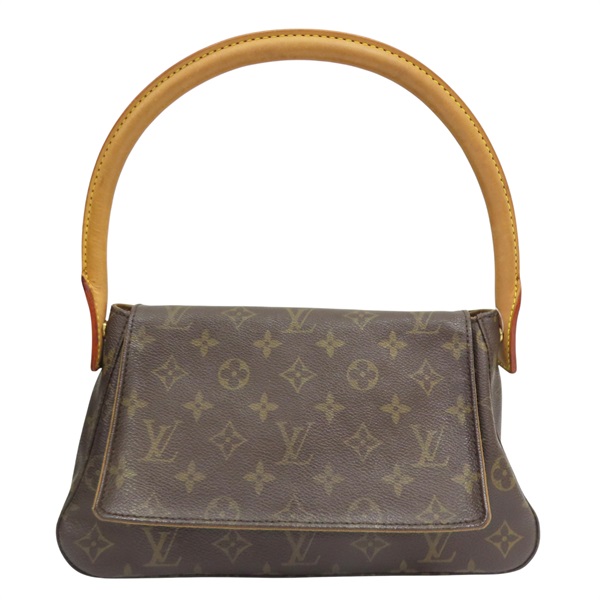 棕色 原花 帆布 Mini Looping 肩背包【LOUIS VUITTON LV 路易威登】 M51147