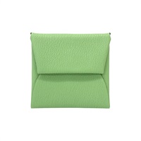 酪梨綠 Chevre羊皮 Bastia 按扣 零錢包 W刻【HERMES 愛馬仕】