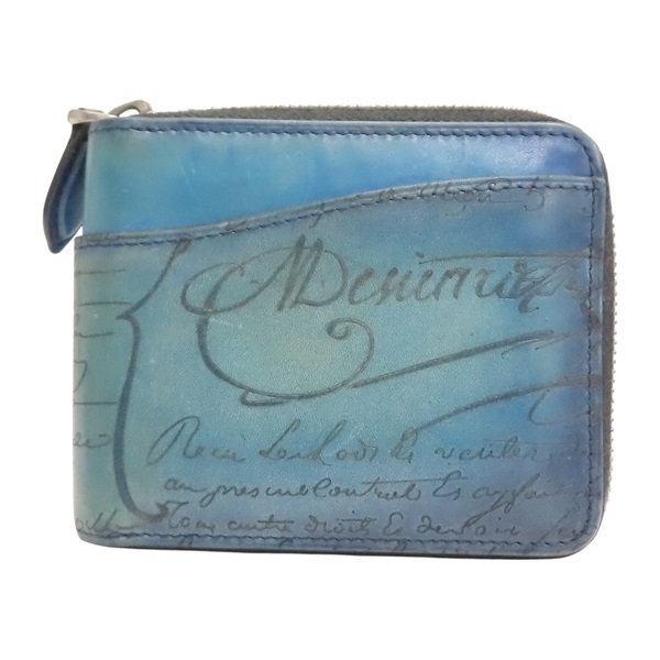 藍色 牛皮  Itauba Square Gradiant Compact 拉鍊短夾【Berluti伯尔鲁帝】