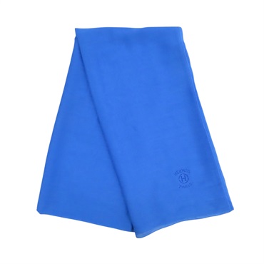 藍色 羊絨 圍巾【HERMES 愛馬仕】