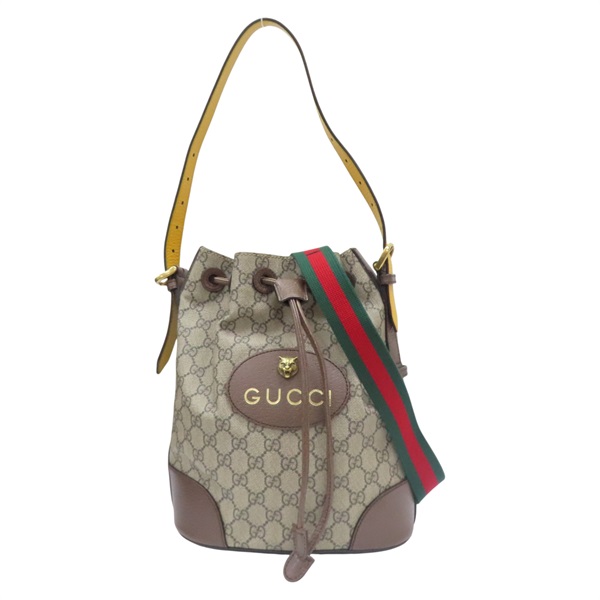 棕色 帆布 GG Supreme 水桶包 兩用包【GUCCI 古馳】 473875