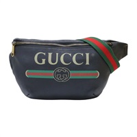 黑色 牛皮 Gucci 印花 腰包【GUCCI 古馳】 530412