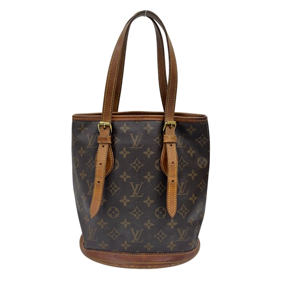 棕色 原花帆布 Petit Bucket 手提包【LOUIS VUITTON LV 路易威登】 M42238