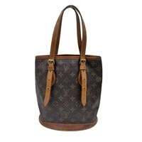 棕色 原花帆布 Petit Bucket PM 手提包 金和【LOUIS VUITTON LV 路易威登】 M42238