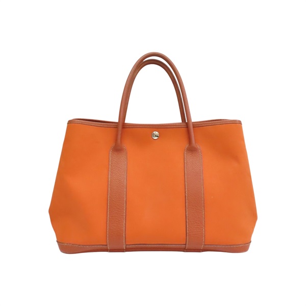 橘色帆布 Garden Party 36 托特包 口J刻【HERMES 愛馬仕】 H046900CK