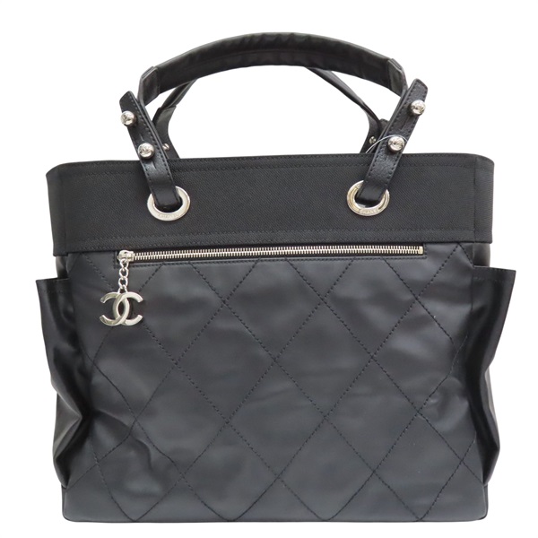 黑色 牛皮/帆布 Paris Biarritz GM 托特包【CHANEL 香奈兒】 A34210
