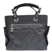 黑色 牛皮/帆布 Paris Biarritz GM 托特包【CHANEL 香奈兒】 A34210