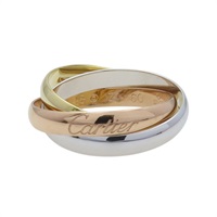 18K 三色三金 Trinity SM 三環戒指 48【Cartier 卡地亞】 B4235100