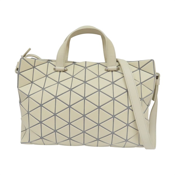米白色 PVC 三角格 TONNEAU MATTE 肩背包【BAO BAO ISSEY MIYAKE 三宅一生】 BB01-AG205