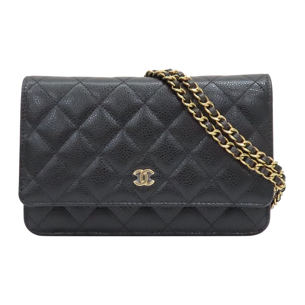 黑色 荔枝紋 牛皮 WOC 肩背包 AP0250【CHANEL 香奈兒】 AP0250