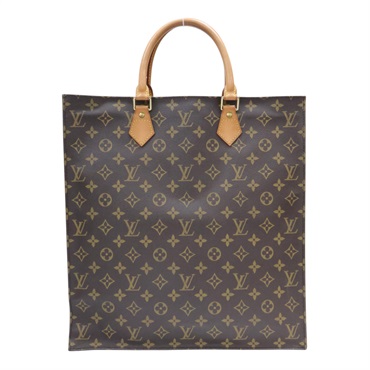 棕色 原花帆布 Sac Plat 手提包【LOUIS VUITTON LV 路易威登】 M51140