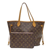 棕色 原花帆布 Neverfull MM 肩背包【LOUIS VUITTON LV 路易威登】 M50366