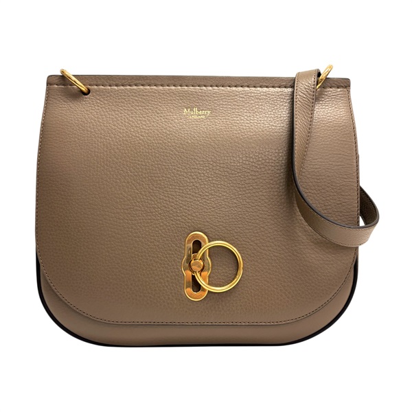 灰色 棕色 牛皮 Amberley 手提包 金和【 MULBERRY 英國桑樹 】