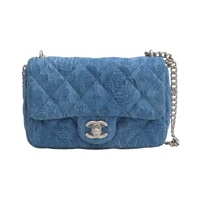 藍色 山茶花 牛仔布 Sweetheart 翻蓋包 肩背包【CHANEL 香奈兒】 AS3829