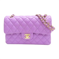 紫色 荔枝紋牛皮 COCO 23 鍊帶 肩背包 金扣【CHANEL 香奈兒】 A01113