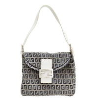 海軍藍/棕色 帆布 肩背包【FENDI 芬迪】 8BR004