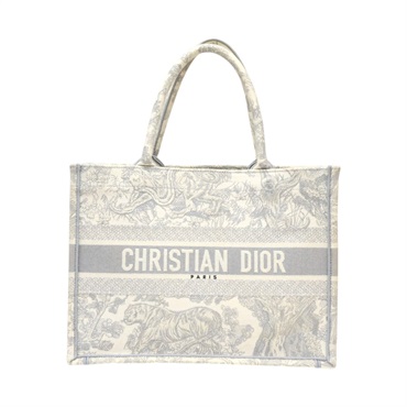 米白色 緹花帆布 book tote M 肩背包 泛黄【Dior 迪奧】 M1296ZTDT