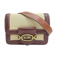 棕/米白色 帆布 牛皮 HERO 肩背包 C8943【COACH 寇馳】 C8943