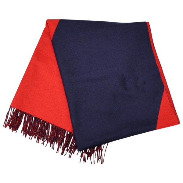 藍/紅色 羊絨 Etoile Casaque 圍巾 170X70【HERMES 愛馬仕】