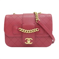 紅色 菱格紋 牛皮 肩背包 (無卡)【CHANEL 香奈兒】