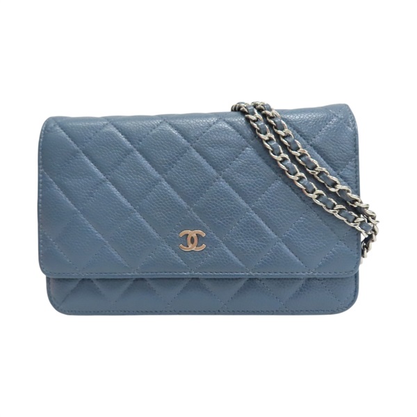 藍色 荔枝紋 牛皮 WOC 肩背包 (無卡)【CHANEL 香奈兒】 A33814