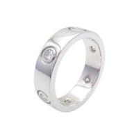 18K白金 6個鑽 Love Ring 戒指 52【Cartier 卡地亞】 B4026000
