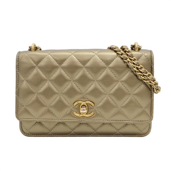 金色 羊皮 WOC 肩背包 金扣【CHANEL 香奈兒】 AP3102