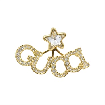 金色鍍金 水晶 星星 單邊 耳環【GUCCI 古馳】 679057