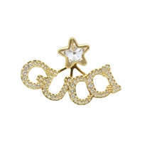 金色鍍金 水晶 星星 單邊 耳環【GUCCI 古馳】 679057