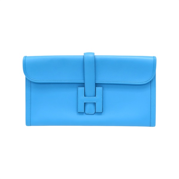 海島藍 swift牛皮 Jige elan 29 手拿包 A刻【HERMES 愛馬仕】