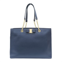 藍色 牛皮 Vara Bow Tote 肩背包【Salvatore Ferragamo 費拉格慕】 21H500