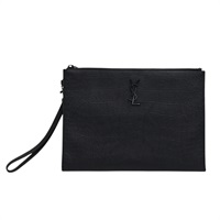 黑色 牛皮 ipad Holder 手提包【SAINT LAURENT YSL 聖羅蘭 】 667686
