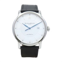 白色錶盤 皮帶 不鏽鋼 Classima Executives 腕錶【Baume & Mercier 名士表】 MOA08731