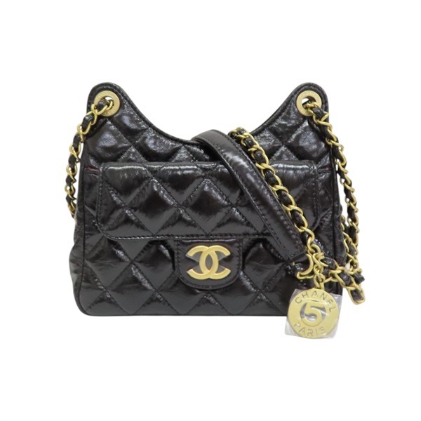 黑色牛皮 Wavy CC Hobo 鍊帶 肩背包 AS4323【CHANEL 香奈兒】 AS4323