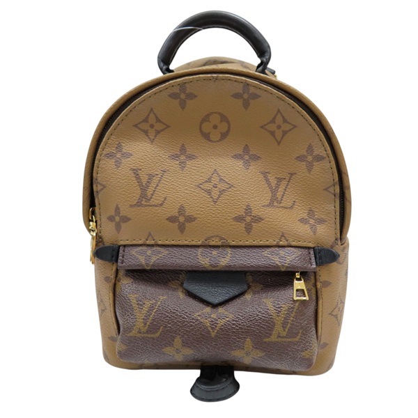棕色 原花 PVC塗層帆布 Palm Springs mini 後背包【LOUIS VUITTON LV 路易威登】 M42411