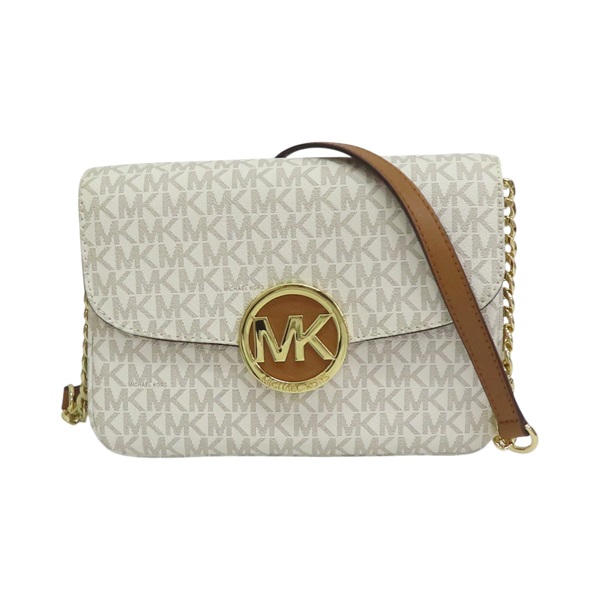 米白色 帆布 Fulton Logo Crossbody Bag 肩背包【MICHAEL KORS 麥可寇斯】 32S7GFTC7B