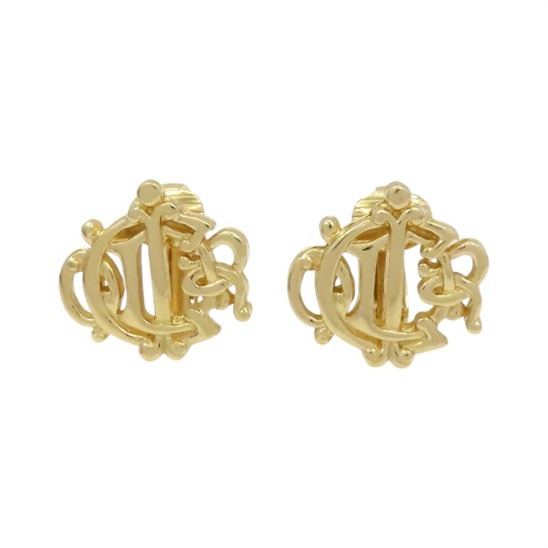 金色 金屬 夾式耳環【Dior 迪奧】