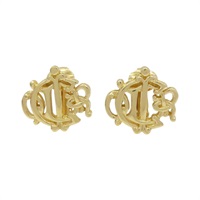 金色 金屬 夾式耳環【Dior 迪奧】